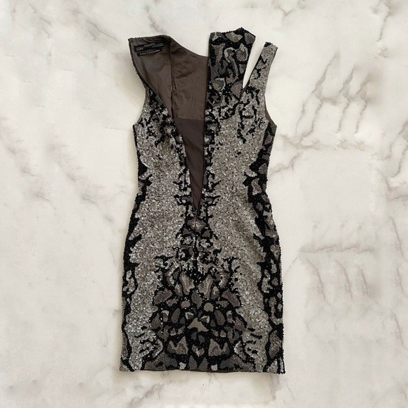 All Saints Hand Beaded Cocktail Mini Dress - Picture 4 of 6